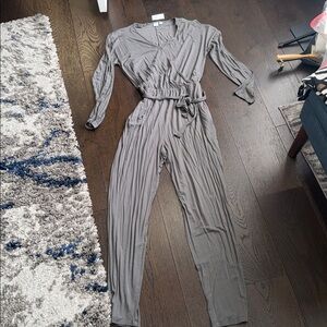 NWT - Gap Wrap Top Long-Sleeved Knit Jumpsuit in Blue - Size M Tall